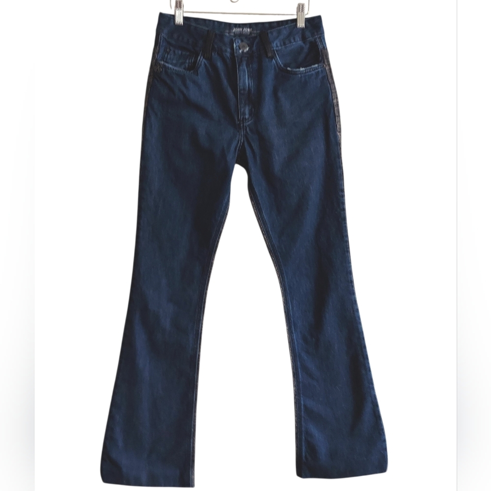 John John Denim & Plaid Boot-Cut Jeans